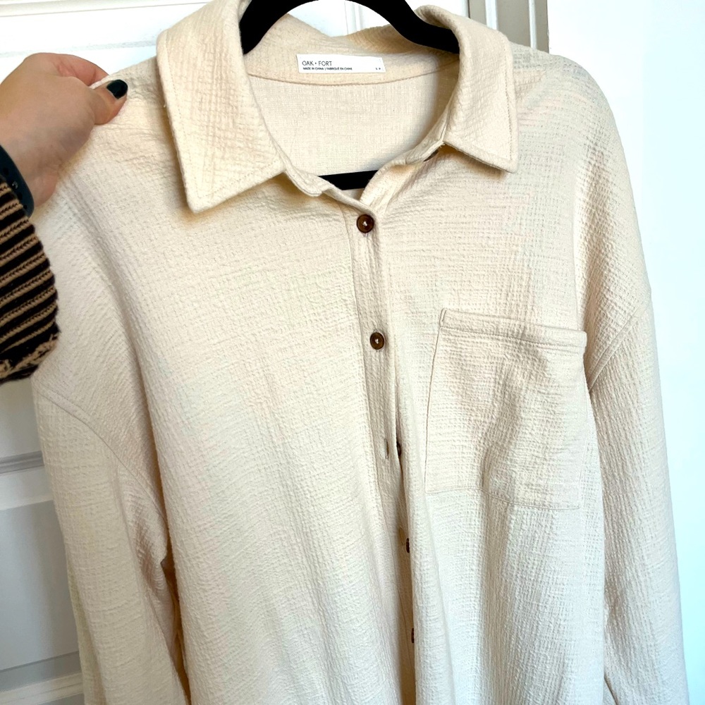 OAK + FORT Oversized Knit Shirt